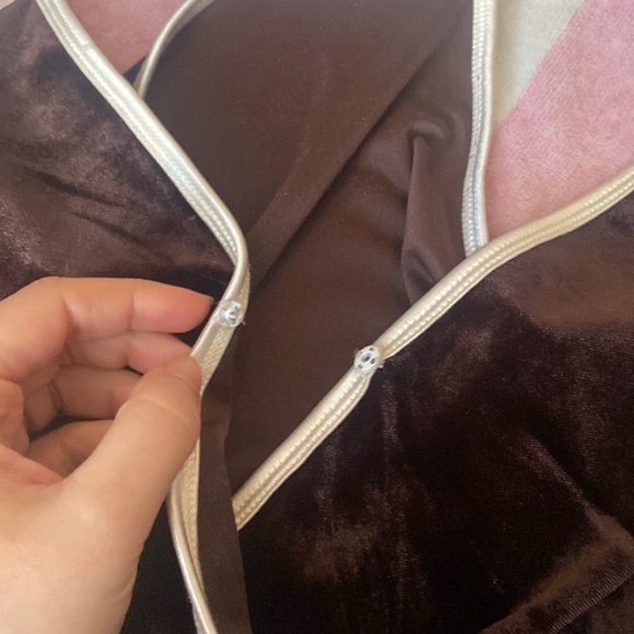 NWT sz S dark brown disco romper - Picture 3 of 5